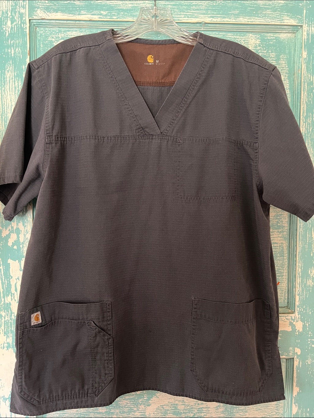 Carhartt scrubs Men’s Charcoal Gray V-Neck Work Scrub Top lasts forever